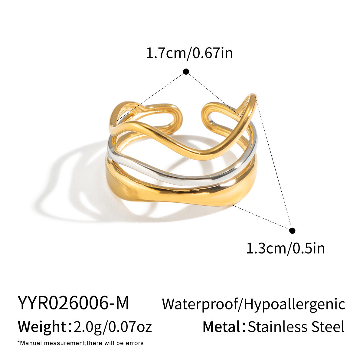 Adjustable Multi-Wave Ring