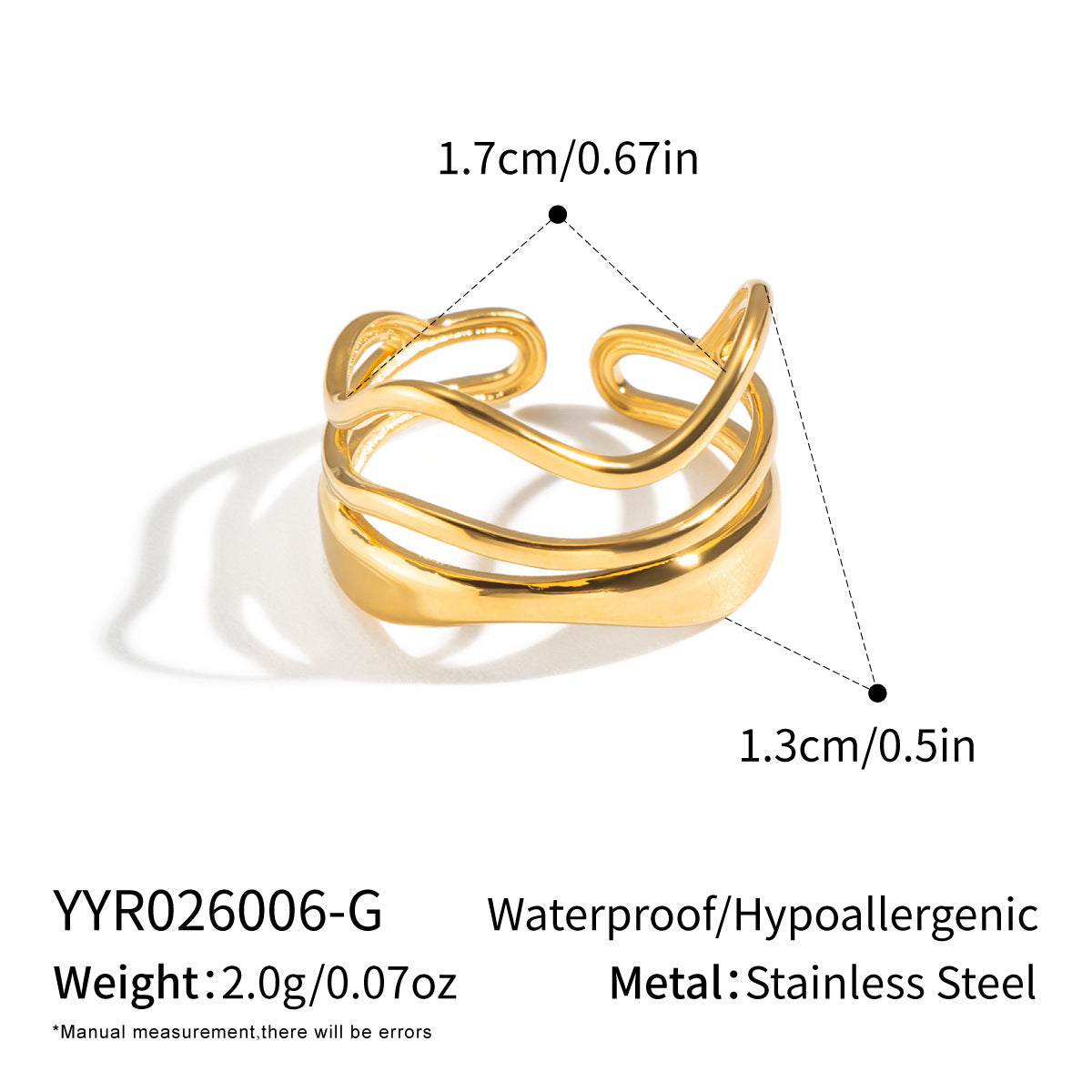 Adjustable Multi-Wave Ring